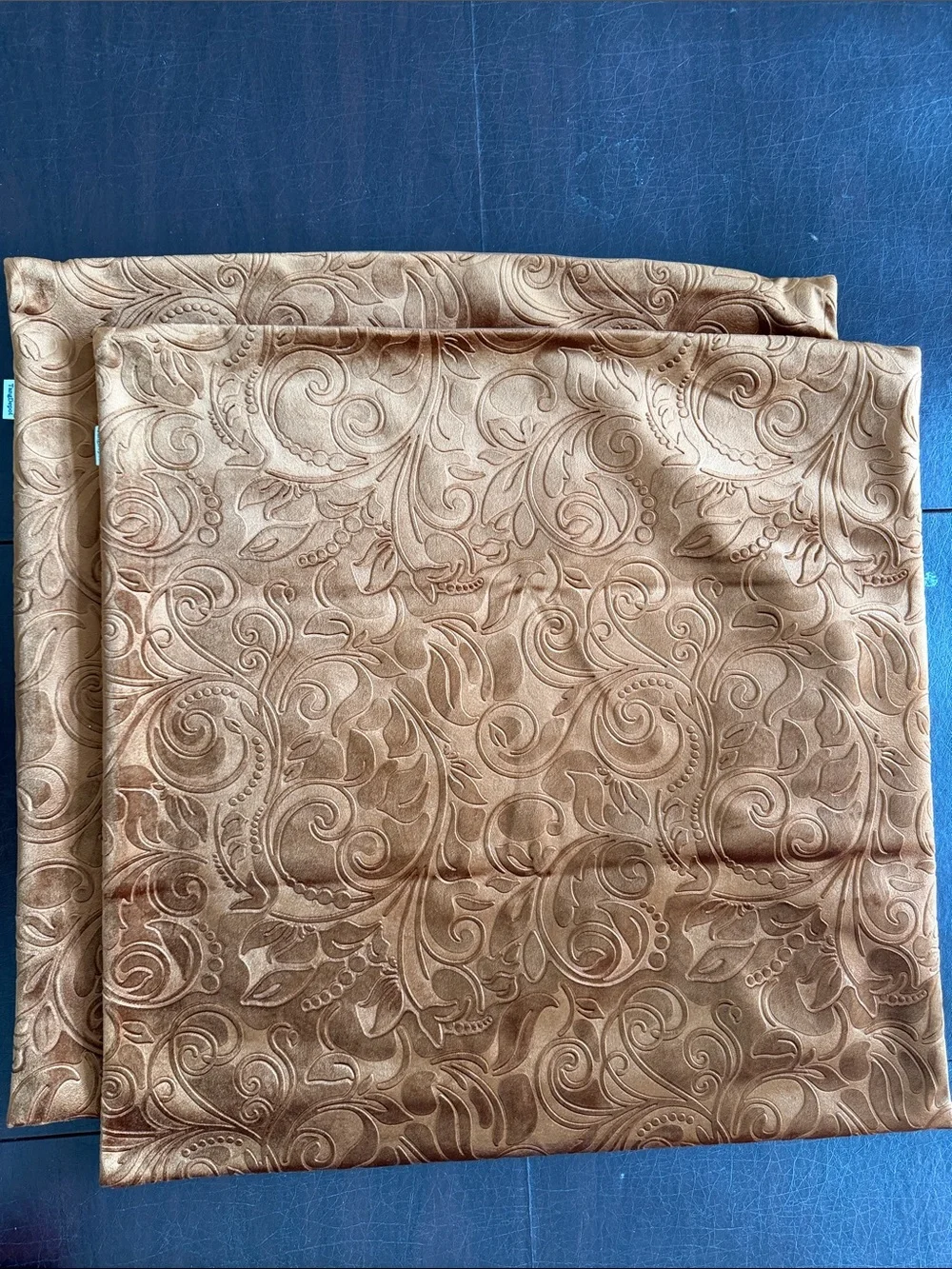 Decorative Paisley Velvet Accent Pillow Cover - Orange Color Set of 2